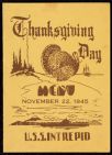 U.S.S. Intrepid Thanksgiving Day menu